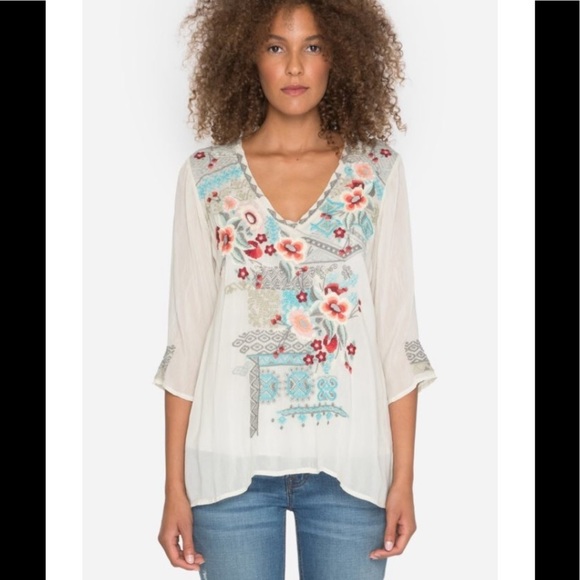 10. Johnny Was Freyja Freyja Embroidered Blouse S - Picture 16 of 16
